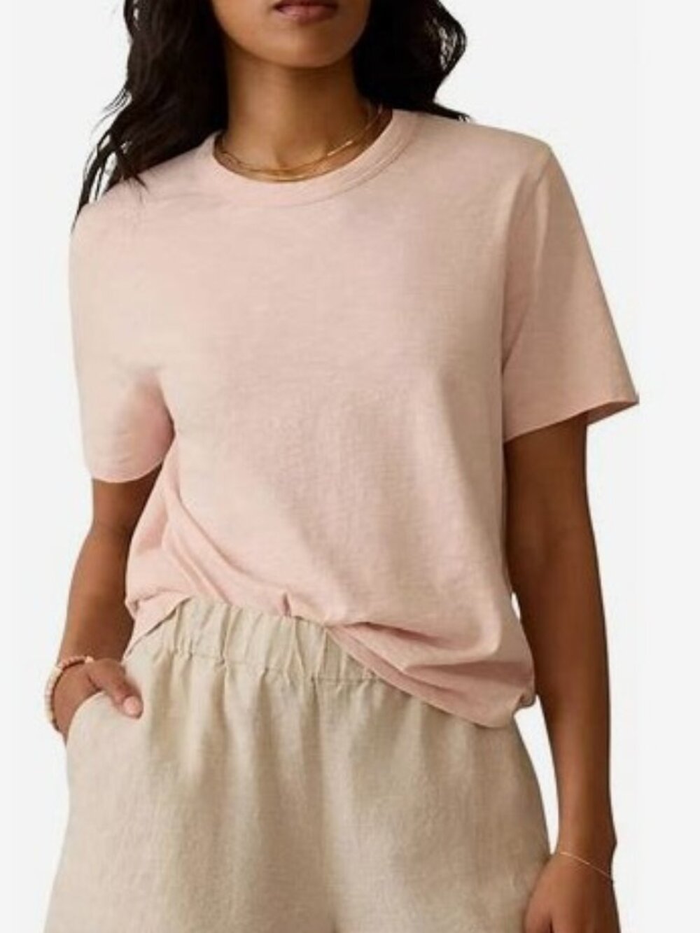 Faherty Sunwashed Essential Tee, Size Small, Peach Whip
